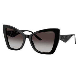 New Dolce & Gabbana Black Cat Eye DG4489 501/8G Sunglasses Women
